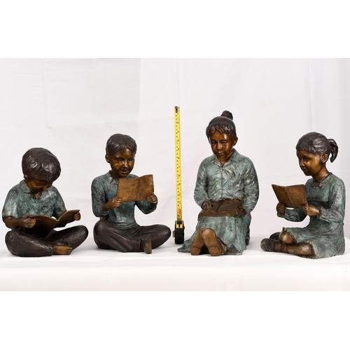 31 - Set of 4 Bronze Children