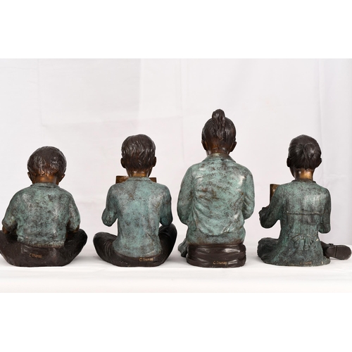 31 - Set of 4 Bronze Children