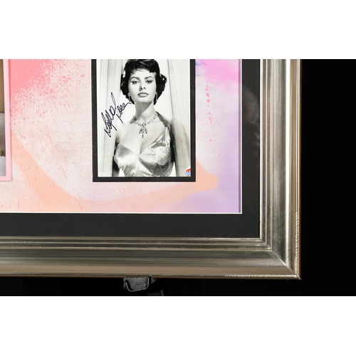 57 - Framed Art Memorabilia Presentation with Original Sofia Loren Signed Photograph