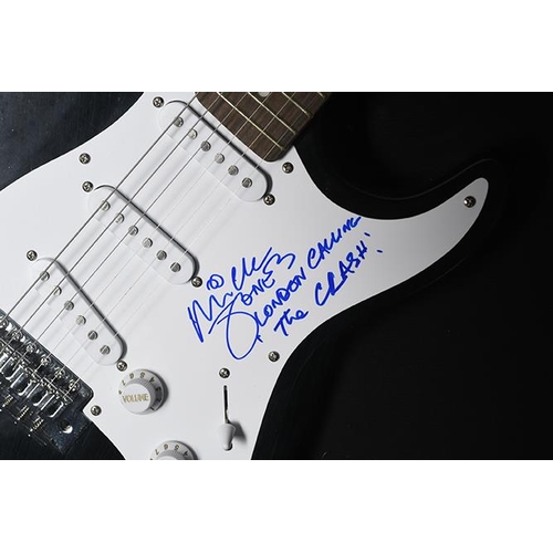 81 - Framed Guitar with Original Signature of Mick Jones from 