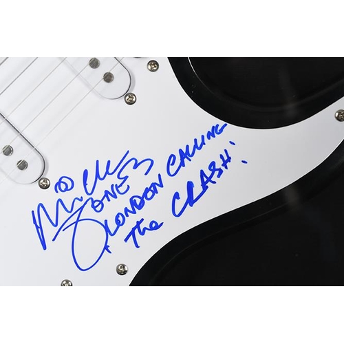 81 - Framed Guitar with Original Signature of Mick Jones from 