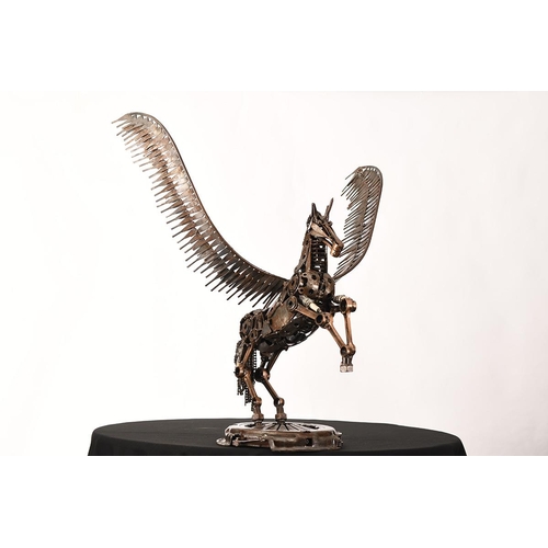 119 - Hand Made Pegasus Metal Sculpture