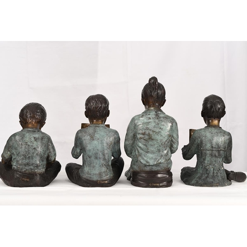 19 - Set of Four Figures Cast in Bronze