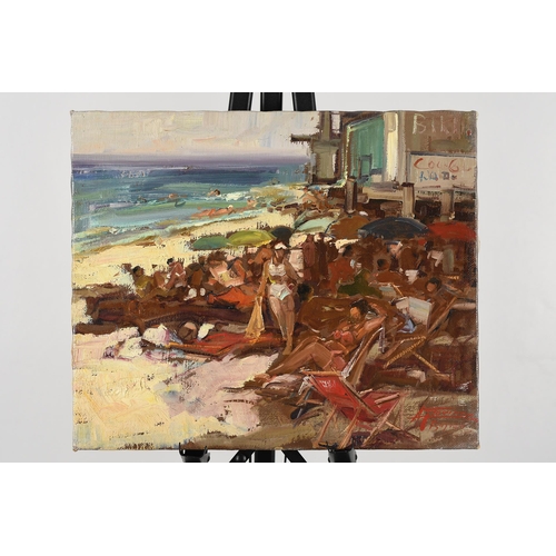 78 - Original Oil Beach Scene by Italian artist  Gravina.