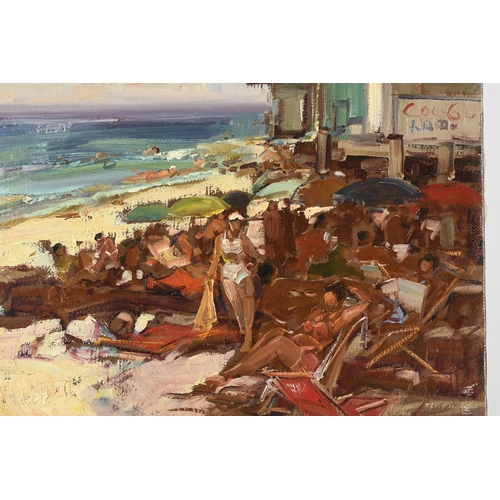 78 - Original Oil Beach Scene by Italian artist  Gravina.