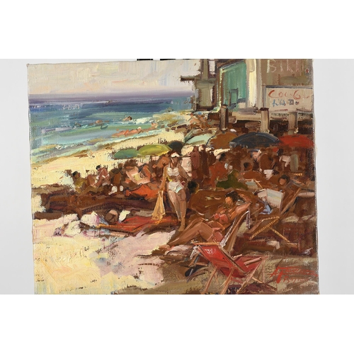 78 - Original Oil Beach Scene by Italian artist  Gravina.