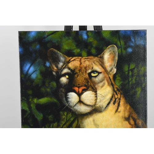 113 - Mountain Lion Painting by English Artist Terence Vickress