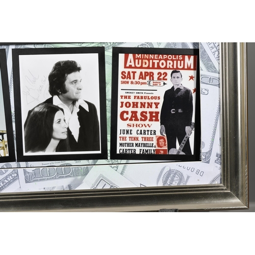 5 - Johnny Cash Framed Art Presentation with Certified Original Signature