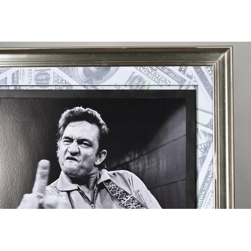 5 - Johnny Cash Framed Art Presentation with Certified Original Signature