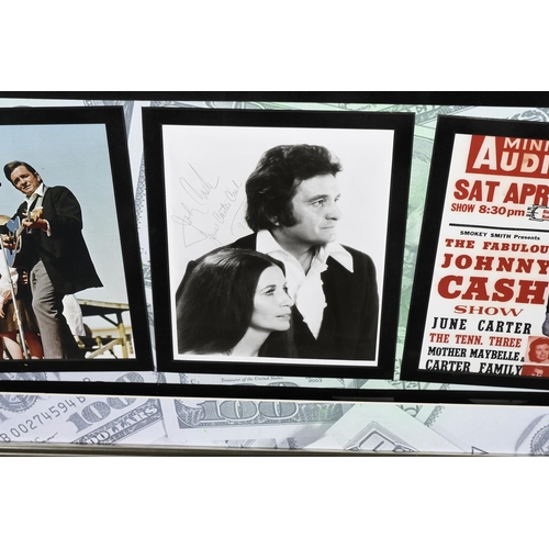 5 - Johnny Cash Framed Art Presentation with Certified Original Signature