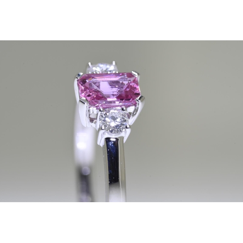 142 - Pink Sapphire & diamond ring