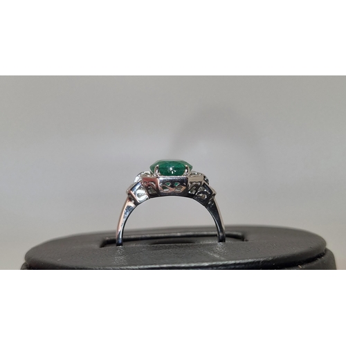 164 - 3.02 carat Emerald & Diamond Ring. Certified.