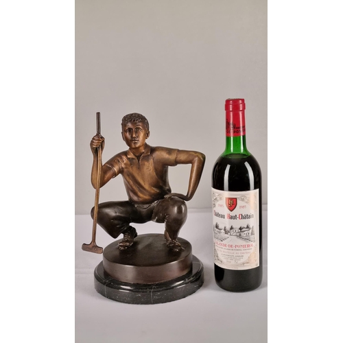 169 - Hand Crafted Bronze Sculpture of Golfer