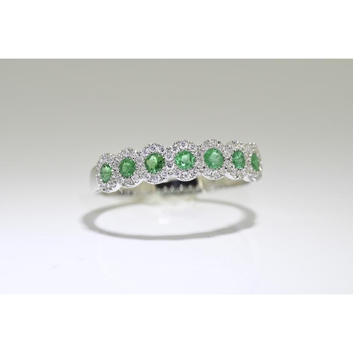 175 - Emerald & diamond ring