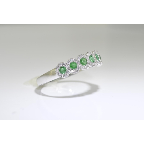 175 - Emerald & diamond ring