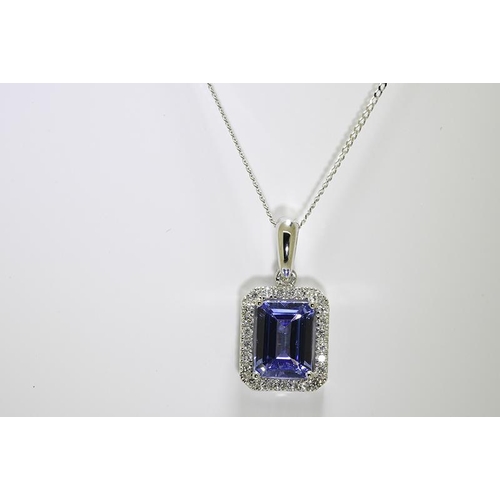 178 - Tanzanite & Diamond Pendant set in 18 carat white gold