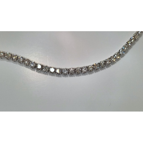 3 - 10.77 carat Platinum Diamond Tennis Bracelet. Certified.