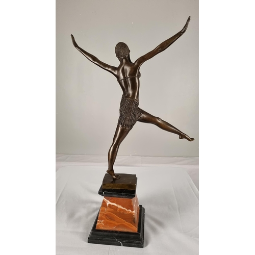 31 - Solid Bronze Dancing Lady Sculpture