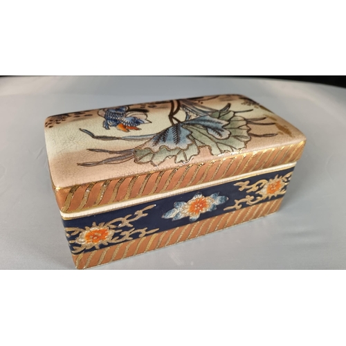 37 - Hand Painted Porcelain Trinket Box