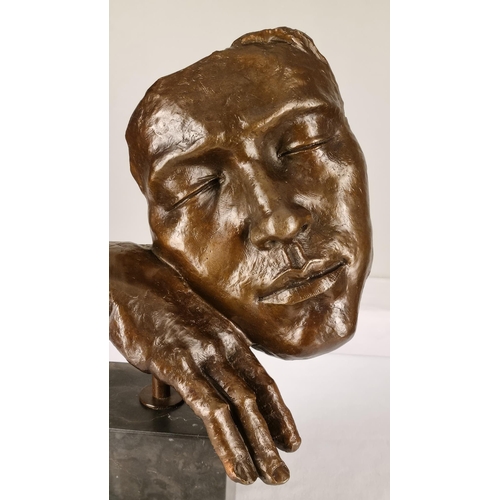 45 - Solid Bronze Face Sculpture