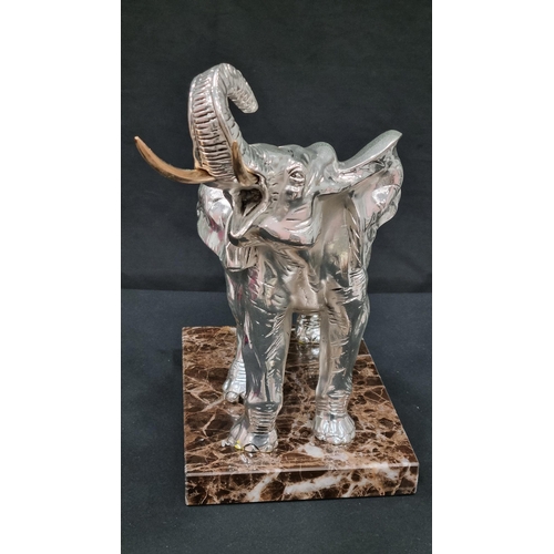 50 - Elephant Sculpture on Marble Base