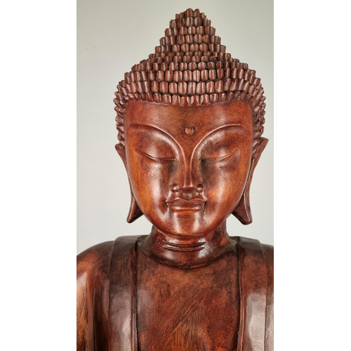 7 - Large 33inch Solid Wooden Hand Carved Buddha