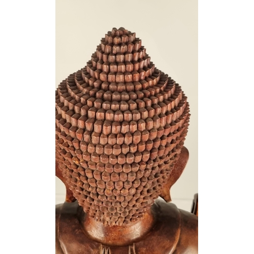 7 - Large 33inch Solid Wooden Hand Carved Buddha