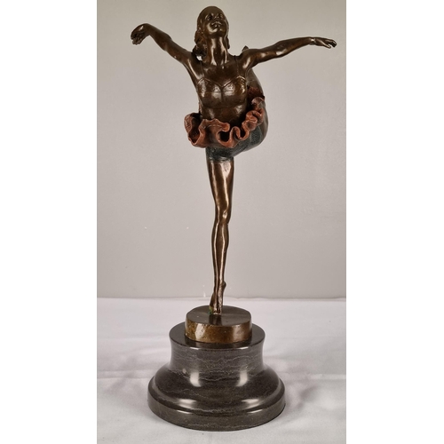 75 - Solid Bronze Dancing Ballerina Sculpture