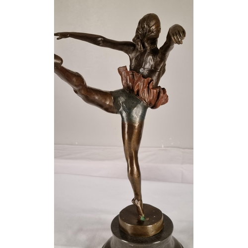 75 - Solid Bronze Dancing Ballerina Sculpture