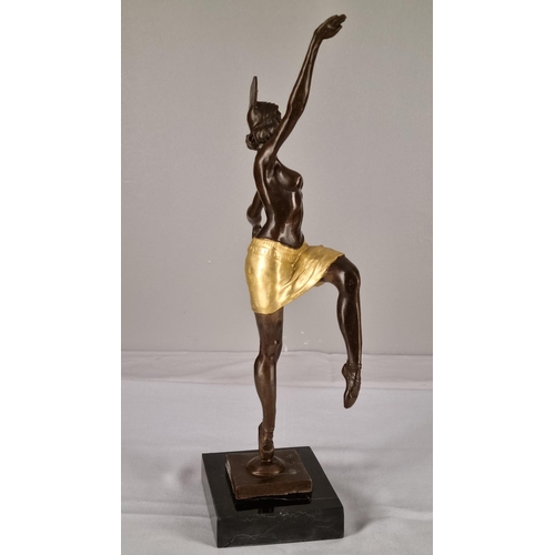 76 - Solid Bronze Art Sculpture of a Dancing Art Deco Lady