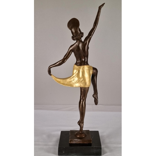 76 - Solid Bronze Art Sculpture of a Dancing Art Deco Lady