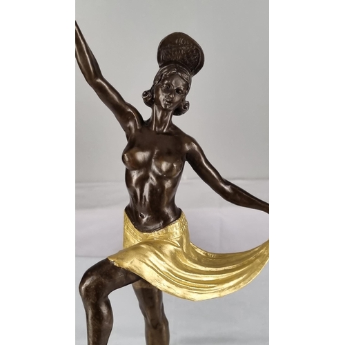 76 - Solid Bronze Art Sculpture of a Dancing Art Deco Lady