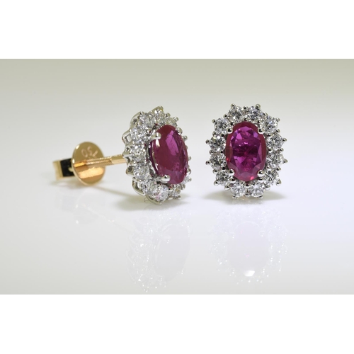 77 - Ruby & Diamond Earrings