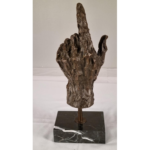 81 - Solid Bronze Art Sculpture of a Life-size Hand