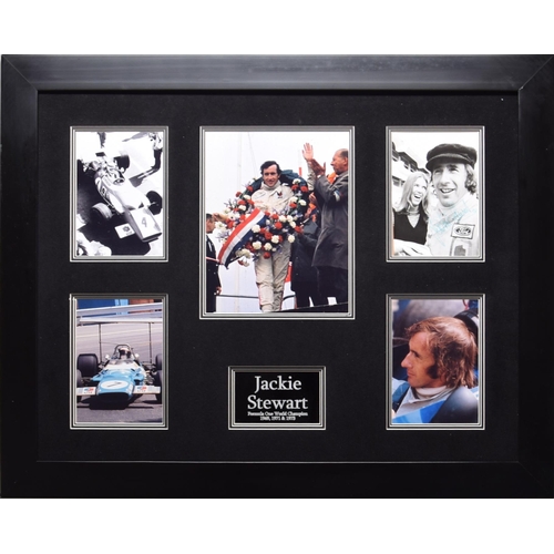 116 - JACKIE STEWART framed original signature presentation.