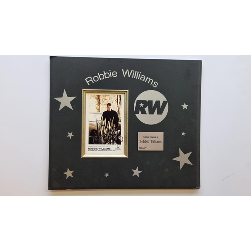 182 - Robbie Williams Signed Mounted Photo Presentation