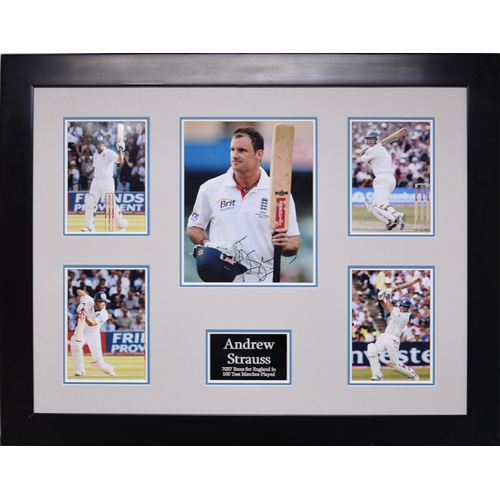 233 - ANDREW STRAUSS framed original signature presentation