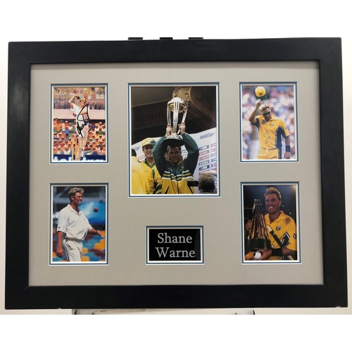 266 - SHANE WARNE framed original signature presentation