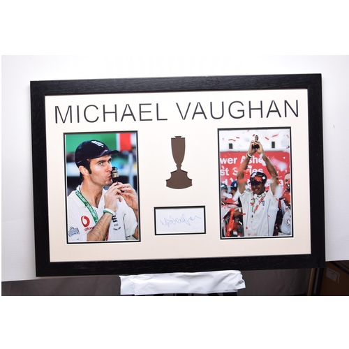 278 - MICHAEL VAUGHAN framed original signature presentation