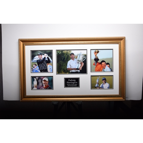 307 - PADRAIG HARRINGTON original signature presentation.