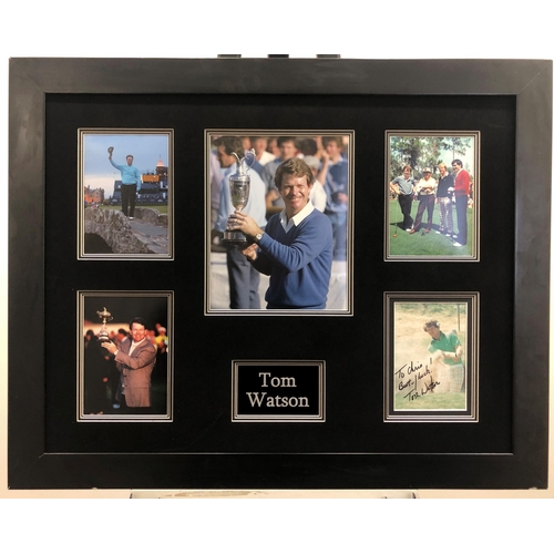 132 - TOM WATSON framed original signature presentation.