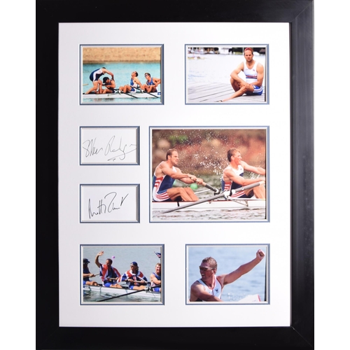 355 - STEVE REDGRAVE & MATTHEW PINSENT framed original signature presentation