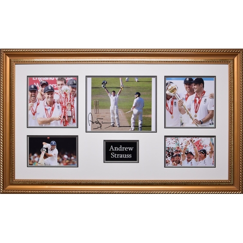 360 - ANDREW STRAUSS original signature presentation