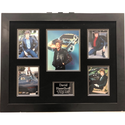 396 - DAVID HASSELHOFF framed original signature presentation.