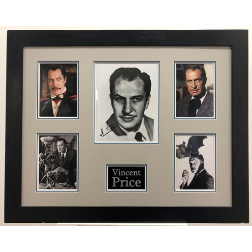 433 - VINCENT PRICE framed original signature presentation