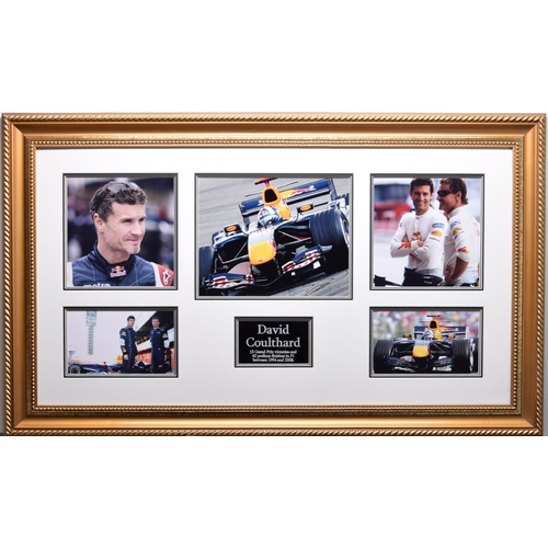 438 - DAVID COULTHARD original signature presentation.