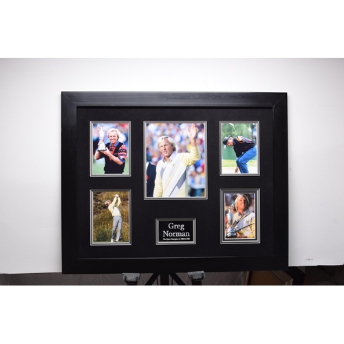 446 - GREG NORMAN framed original signature presentation