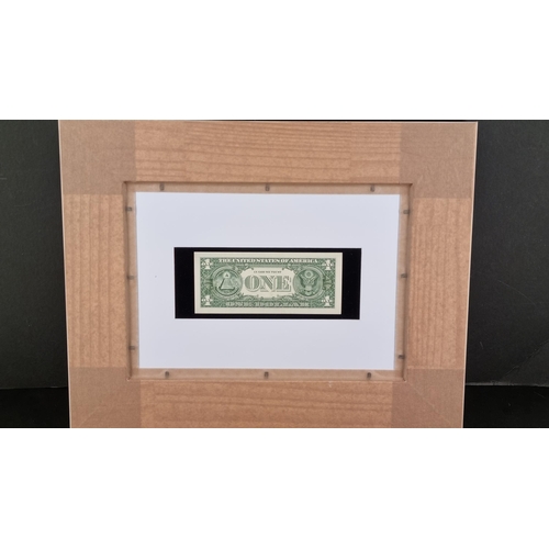 14 - Banksy Framed Stencilled Dollar Bill (Double sided)