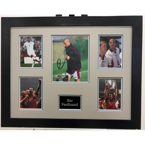 167 - RIO FERDINAND framed original signature presentation.