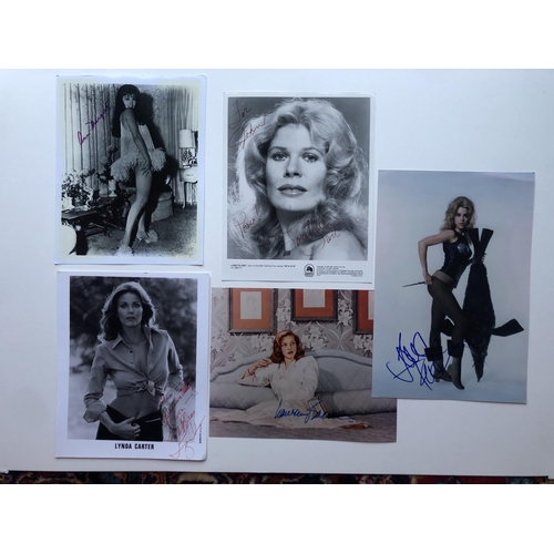 296 - STRONG WOMEN; Lynda Carter, Lauren Bacall, Ann-Margaret, Loretta Swift & Jane Fonda original signatu... 